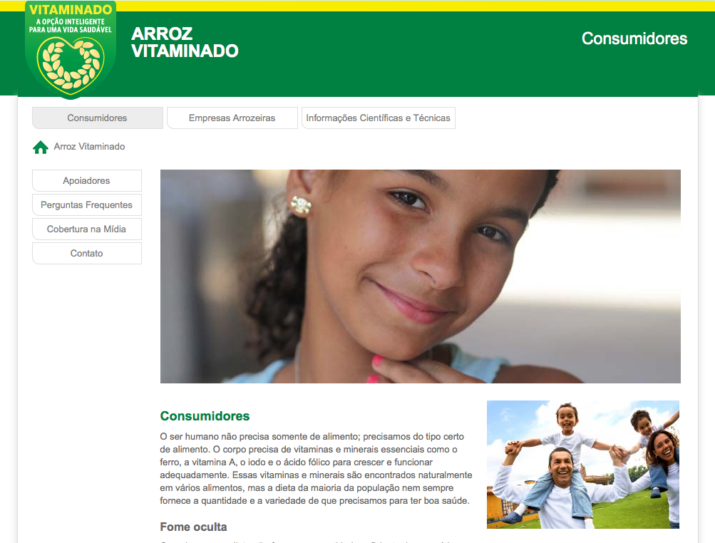 Arroz Vitaminado - Wordpress website design in Brazil